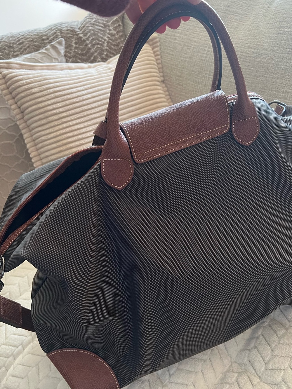 LONGCHAMP Boxford large weekender duffel bag tote military green - Picture 7 of 11